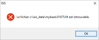 Error message