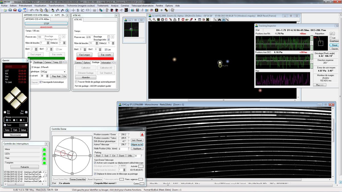Screen during CH Cygni acquisition