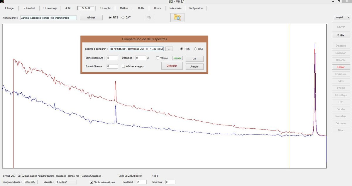 Comparaison avec spectre_gammacas_20111117_723_c-buil.JPG